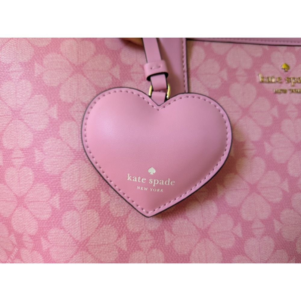 Kate Spade Tote Coquette Heart Charm Pink Valentine Flower Parisian New Preppy - Picture 5 of 12